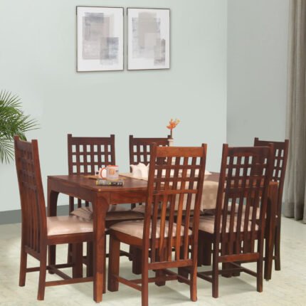 Thecsr Teshwa 6 Chair Dining Set in Natural Colour