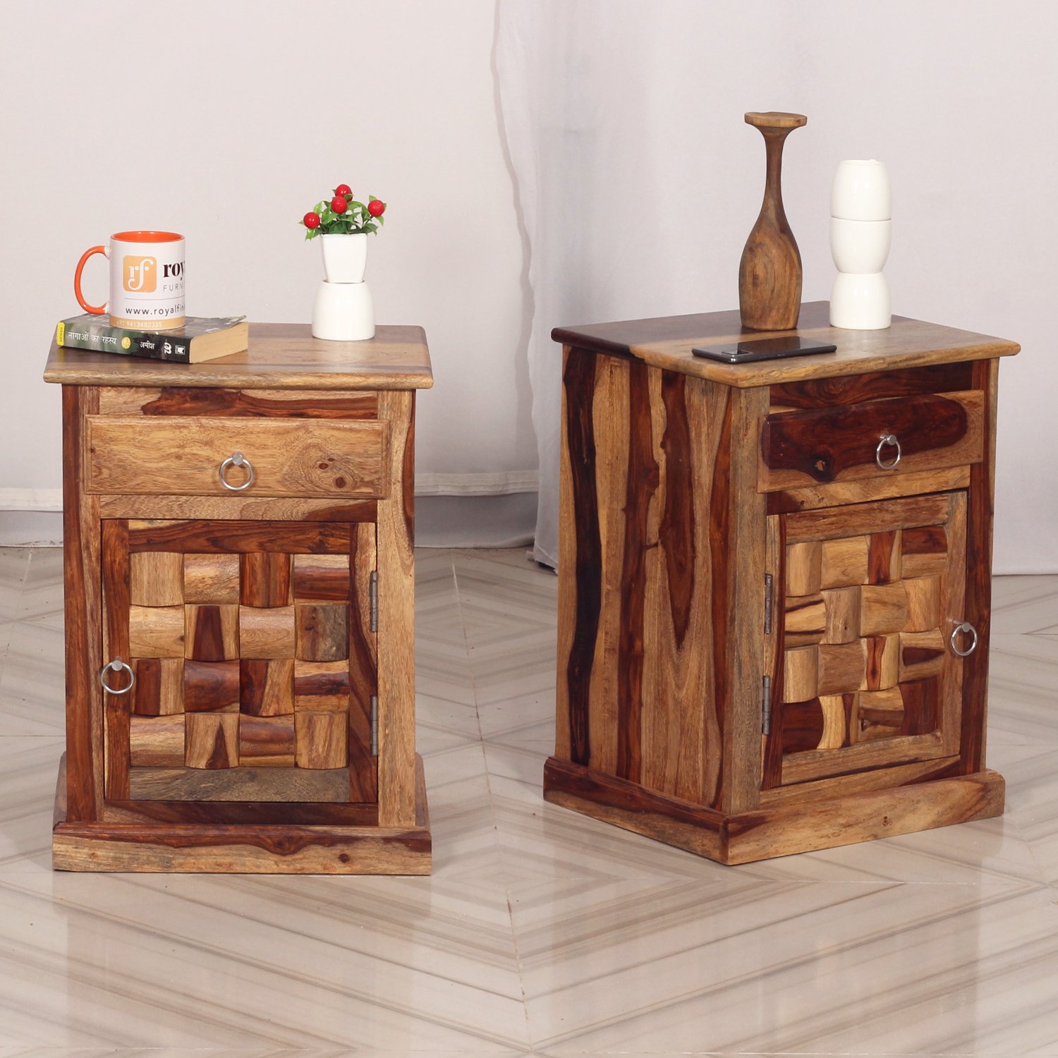 Thecsr Nivora Double Bedside Table In Furniture Sheesham Wood In Natural
